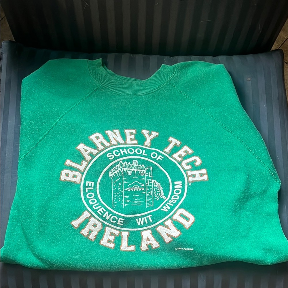 1980's Vintage Green Blarney Tech Ireland Sweatshirt, St Patrick’s Day